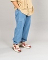 Shop Men's Blue Loose Comfort Fit Cargo Harem Pants-Design