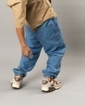 Shop Men's Blue Loose Comfort Fit Cargo Harem Pants-Full