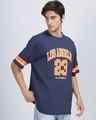 Shop Men's Blue Los-Angeles Puff Printed Oversized T-Shirt-Design