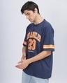 Shop Men's Blue Los-Angeles Puff Printed Oversized T-Shirt-Full