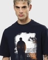 Shop Men's Blue Make Tracks Graphic Printed Oversized T-shirt