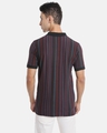 Shop Men's Blue & Maroon Striped Polo T-shirt-Design