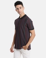 Shop Men's Blue & Maroon Striped Polo T-shirt-Full