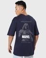 Shop Men's Blue Marvel Moon Knight Graphic Printed Oversized T-shirt-Design