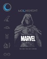 Shop Men's Blue Marvel Moon Knight Graphic Printed Oversized T-shirt