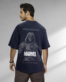 Shop Men's Blue Marvel Moon Knight Graphic Printed Oversized T-shirt-Front