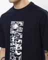 Shop Men's Blue Marvel Oversized Typography T-shirt