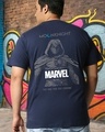 Shop Men's Blue Marvel's Moon Knight Graphic Printed Oversized Plus Size T-shirt-Front