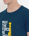 Shop Men's Blue May The Force Be with You Typography T-shirt-Full