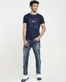 Shop Men's Blue Metaverse Graphic Printed Apple Cut T-shirt-Design