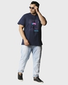 Shop Men's Blue Metaverse Graphic Printed Plus Size T-shirt-Full