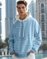 Shop Men's Blue Mickey All Over Printed  Oversized Hoodies-Front