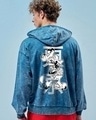 Shop Men's Blue Mickey Graphic Printed Oversized Hoodies-Front