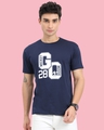 Shop Men's Blue Mickey Mouse Go 28 Typography T-shirt-Front