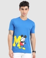 Shop Men's Blue Mickey Mouse Graphic Printed T-shirt-Front