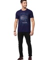 Shop Men's Blue Millennium Falcon Blueprint raphic Printed T-shirt-Full