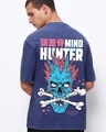 Shop Men's Blue Mind Hunter Graphic Printed Oversized T-shirt-Front