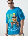 Shop Men's Blue Naruto Graphic Printed Oversized Plus Size T-shirt-Front