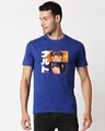 Shop Men's Blue Naruto & Sasuke Graphic Printed Cotton T-shirt-Front