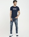 Shop Men's Blue Nasa Apple Cut Typography T-shirt-Full