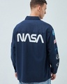 Shop Men's Blue NASA Graphic Printed Oversized Shirt-Front