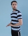 Shop Men's Blue & Navy Striped Regular Fit T-shirt-Design