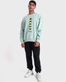 Shop Men's Blue Never Mind Stripe Typography Oversized Sweatshirt-Full