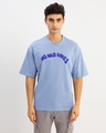 Shop Men's Blue No Bad Vibes Typography T-shirt-Front