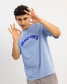 Shop Men's Blue No Bad Vibes Typography T-shirt-Full