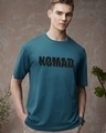 Shop Men's Blue Nomad Typography Oversized T-shirt-Front