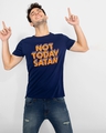 Shop Men's Blue Not Today Satan Typography Slim Fit T-shirt