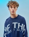 Shop Men's Blue Of Mood Typography Flatknit Sweater