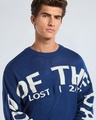 Shop Men's Blue Of Mood Typography Flatknit Sweater