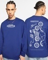 Shop Men's Blue Old School Graphic Printed Oversized T-shirt-Front