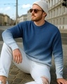 Shop Men's Blue Ombre Oversized Sweater-Front