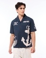 Shop Men's Skipper Blue One Piece Graphic Printed Oversized Shirt-Design