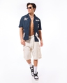 Shop Men's Skipper Blue One Piece Graphic Printed Oversized Shirt-Full