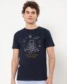 Shop Men's Blue One With the Universe Graphic Printed T-shirt-Front