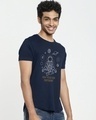 Shop Men's Blue One With Universe Apple Cut Graphic Printed T-shirt-Front