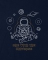 Shop Men's Blue One With Universe Apple Cut Graphic Printed T-shirt-Full