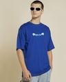 Shop Men's Blue Oorja Graphic Printed Oversized T-shirt-Full