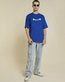 Shop Men's Blue Oorja Graphic Printed Oversized T-shirt
