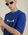 Shop Men's Blue Oorja Graphic Printed Oversized T-shirt