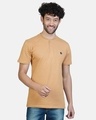 Shop Pack of 2 Men's Blue & Orange Henley Cotton T-shirt-Full