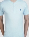Shop Pack of 2 Men's Blue & Orange Henley Cotton T-shirt
