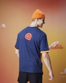Shop Men's Blue & Orange Ninja Way Graphic Printed Oversized T-shirt-Design