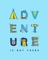 Shop Men's Blue Outdoor Adventure Typography T-shirt-Full