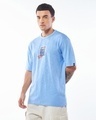 Shop Men's Blue Over The Sea Graphic Printed Oversized T-shirt-Full