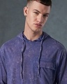 Shop Men's Blue Oversized Acid Wash Hoodie T-shirt