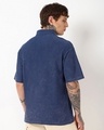 Shop Men's Blue Oversized Acid Wash Polo T-shirt-Full